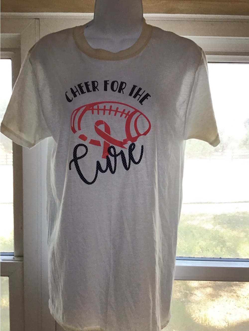 Hanes White Short-Sleeve 'Cheer for the Cure' Graphic Tee